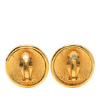 Chanel CC Logo Round Earrings Gold Plated