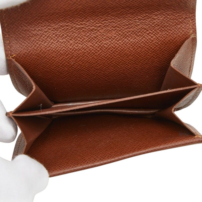 Louis Vuitton Monogram Porte-Monnaie Guse Coin Purse Brown Leather
