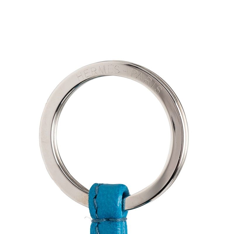 Hermes Carmen Key Sling Bag Charm Blue Agneau Milo