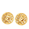 Chanel Vintage CC Logo Earrings Gold Plated