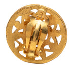 Chanel Vintage CC Logo Earrings Gold Plated
