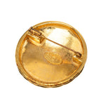Chanel Vintage Quilted CC Logo Brooch Gold Plated