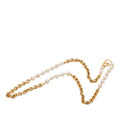 Chanel Vintage Necklace Gold Plated Faux Pearl