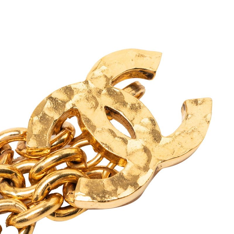 Chanel Vintage CC Logo Triple Strand Chain Belt Gold Plated
