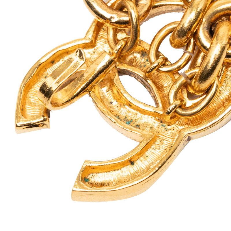 Chanel Vintage CC Logo Triple Strand Chain Belt Gold Plated