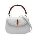 Gucci Bamboo 2-Way Shoulder Bag White Leather