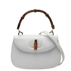 Gucci Bamboo 2-Way Shoulder Bag White Leather