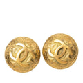 Chanel Vintage CC Logo Earrings Gold Plated