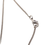 Chanel CC Logo Ribbon Motif Necklace Silver Metal Rhinestone