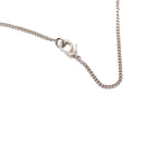 Chanel CC Logo Ribbon Motif Necklace Silver Metal Rhinestone