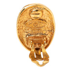 Chanel Vintage CC Logo Earrings Gold Plated