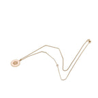 Chanel Vintage Camellia CC Logo Necklace Gold Pink Plated