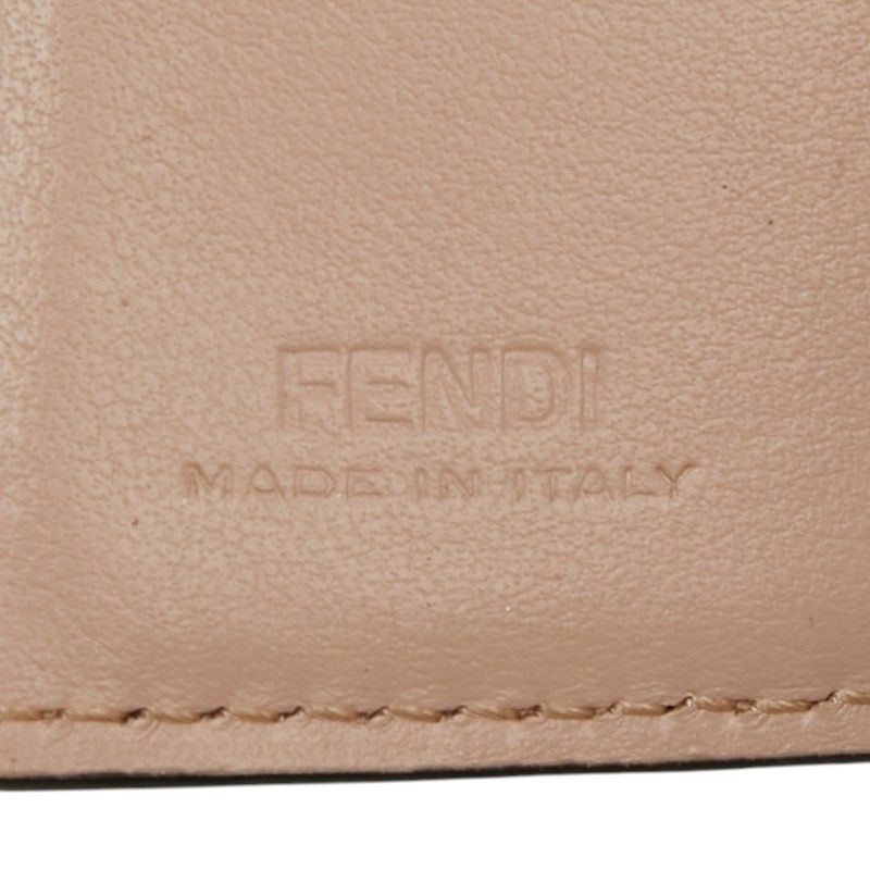 Fendi Roma Micro Trifold Wallet Compact Pink Leather