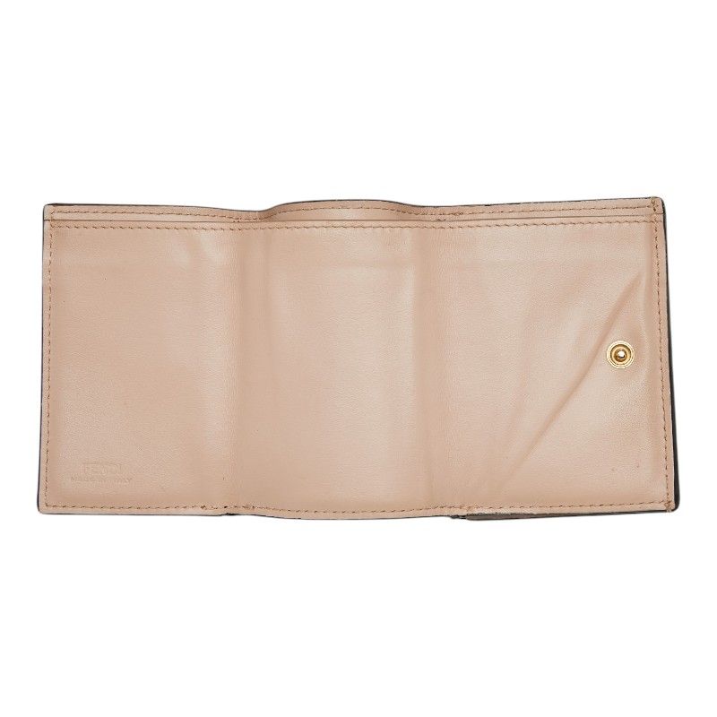 Fendi Roma Micro Trifold Wallet Compact Pink Leather