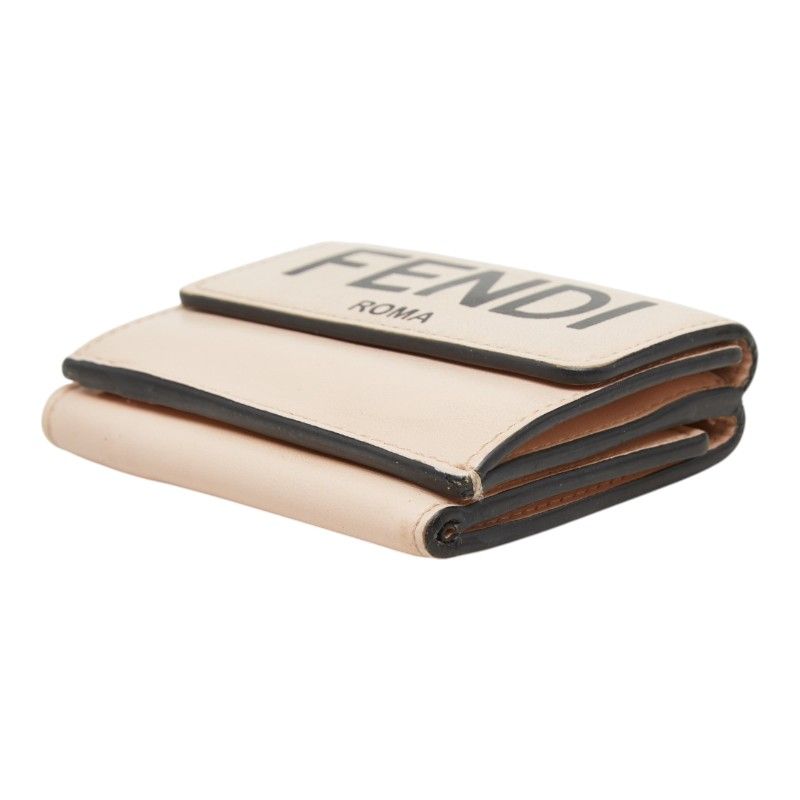Fendi Roma Micro Trifold Wallet Compact Pink Leather