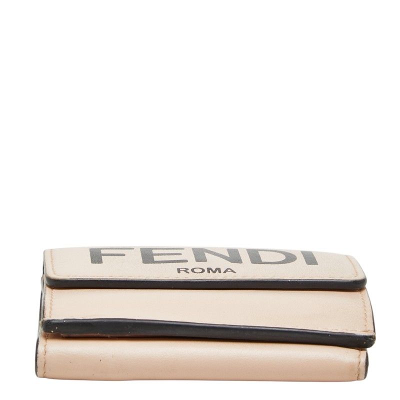 Fendi Roma Micro Trifold Wallet Compact Pink Leather
