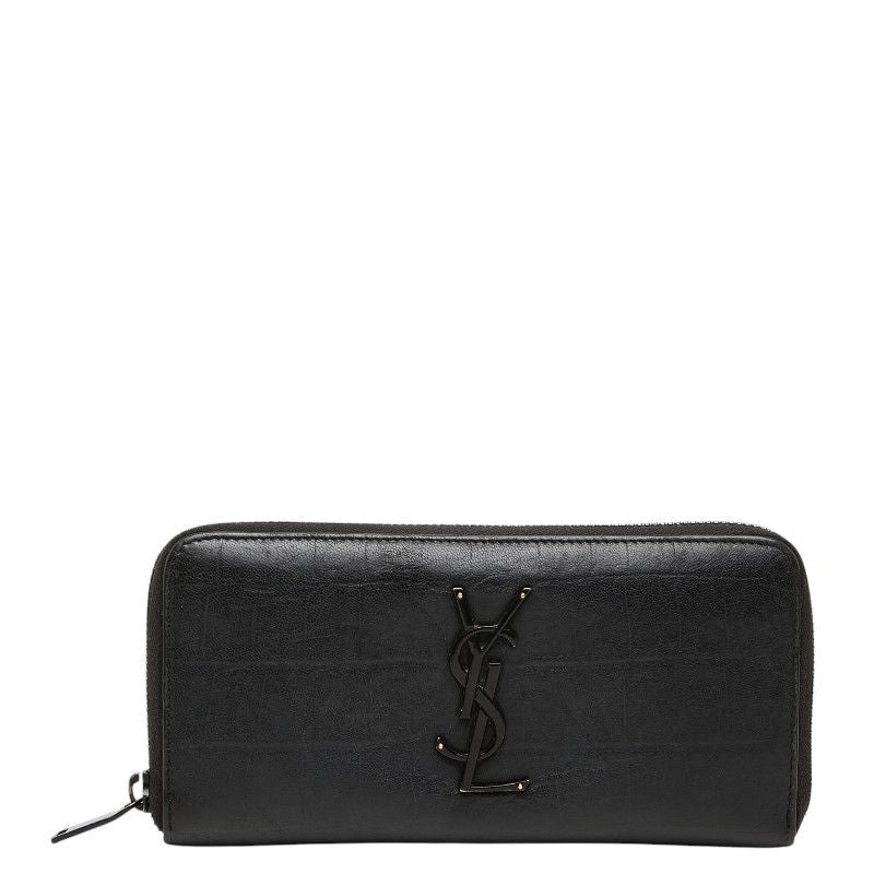 Saint Laurent YSL Logo Croco Wallet