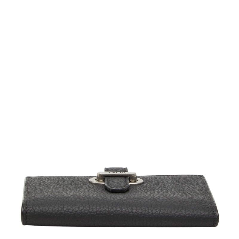 Dior Normandy Card Case Black Leather