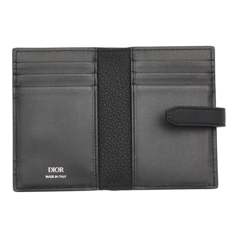 Dior Normandy Card Case Black Leather