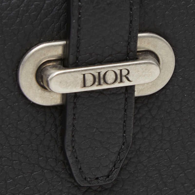 Dior Normandy Card Case Black Leather
