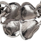 Chanel CC Logo Camellia Chain Bracelet 06c Silver Green Metal