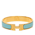 Hermes Clic PM Bracelet Gold Blue Plated Enamel
