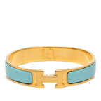Hermes Clic PM Bracelet Gold Blue Plated Enamel