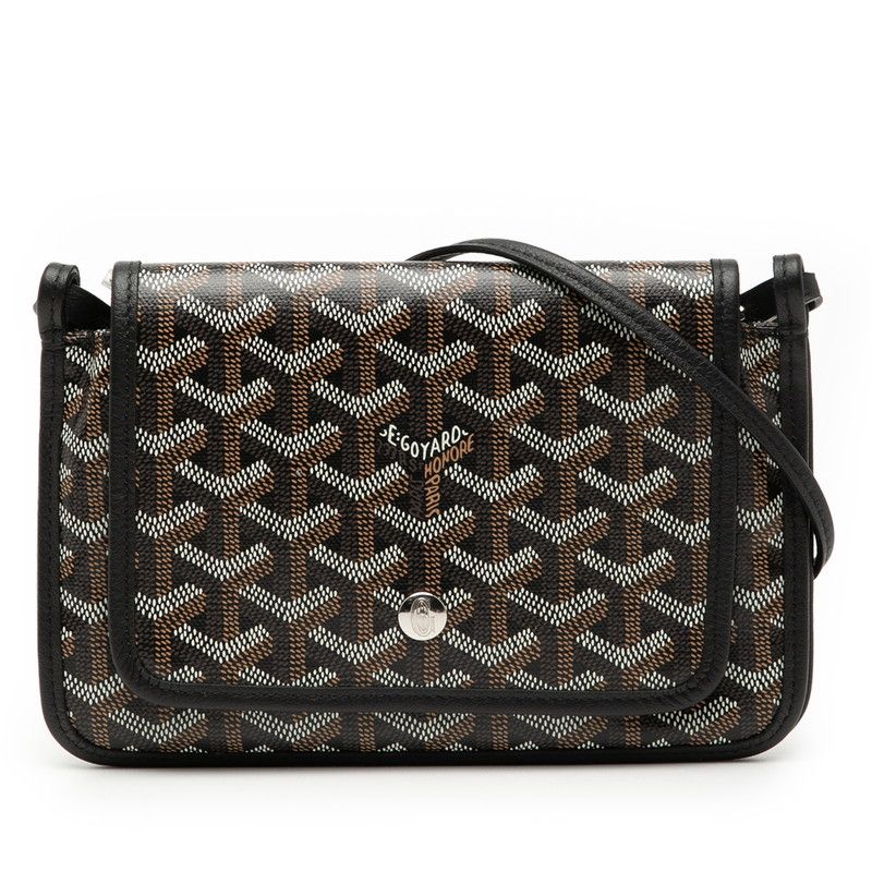Goyard Plumet Shoulder Bag Pouch Wallet Black Multicolor Leather