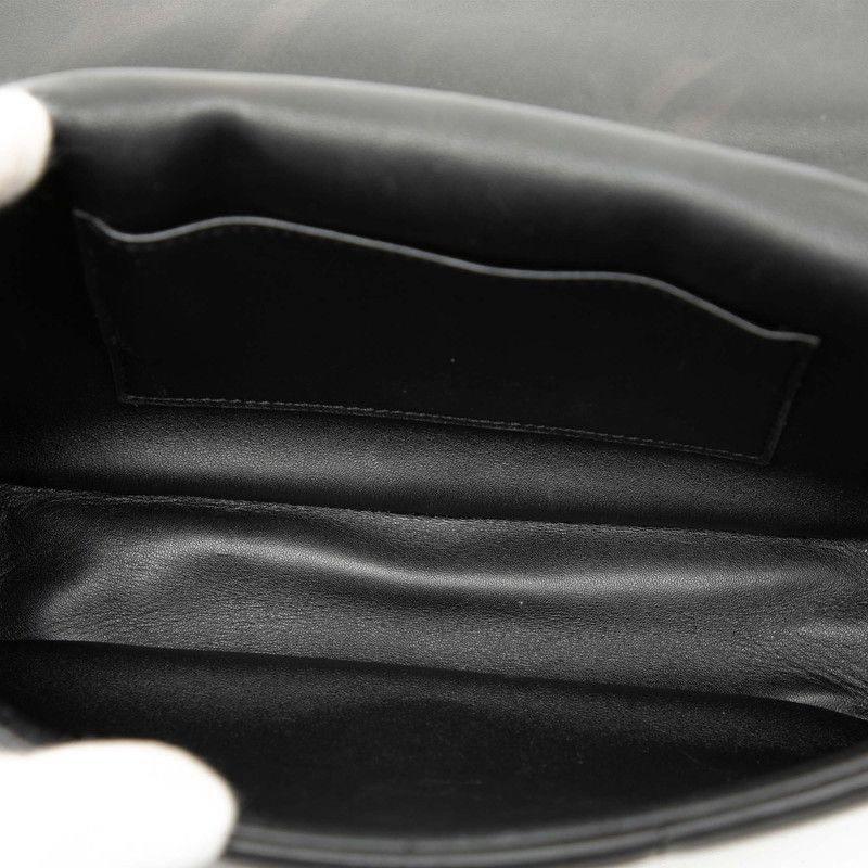 Celine Matelasse Monochrome Chain Shoulder Bag Black Leather