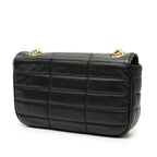 Celine Matelasse Monochrome Chain Shoulder Bag Black Leather