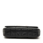 Celine Matelasse Monochrome Chain Shoulder Bag Black Leather