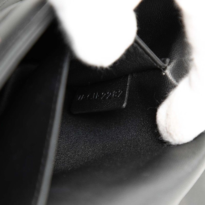 Celine Matelasse Monochrome Chain Shoulder Bag Black Leather