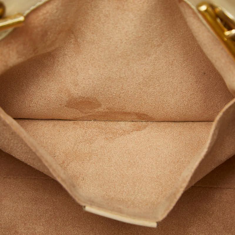 Gucci GG Supreme Padlock Chain Shoulder Bag Beige Ivory Leather