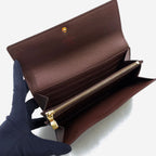 Louis Vuitton Portefeuille Sarah Damier Ebene Initials Leather Brown Bifold — view 3