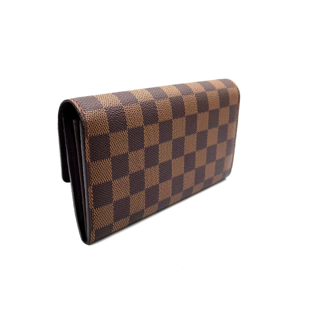 Louis Vuitton Portefeuille Sarah Damier Ebene Initials Leather Brown Bifold — view 2