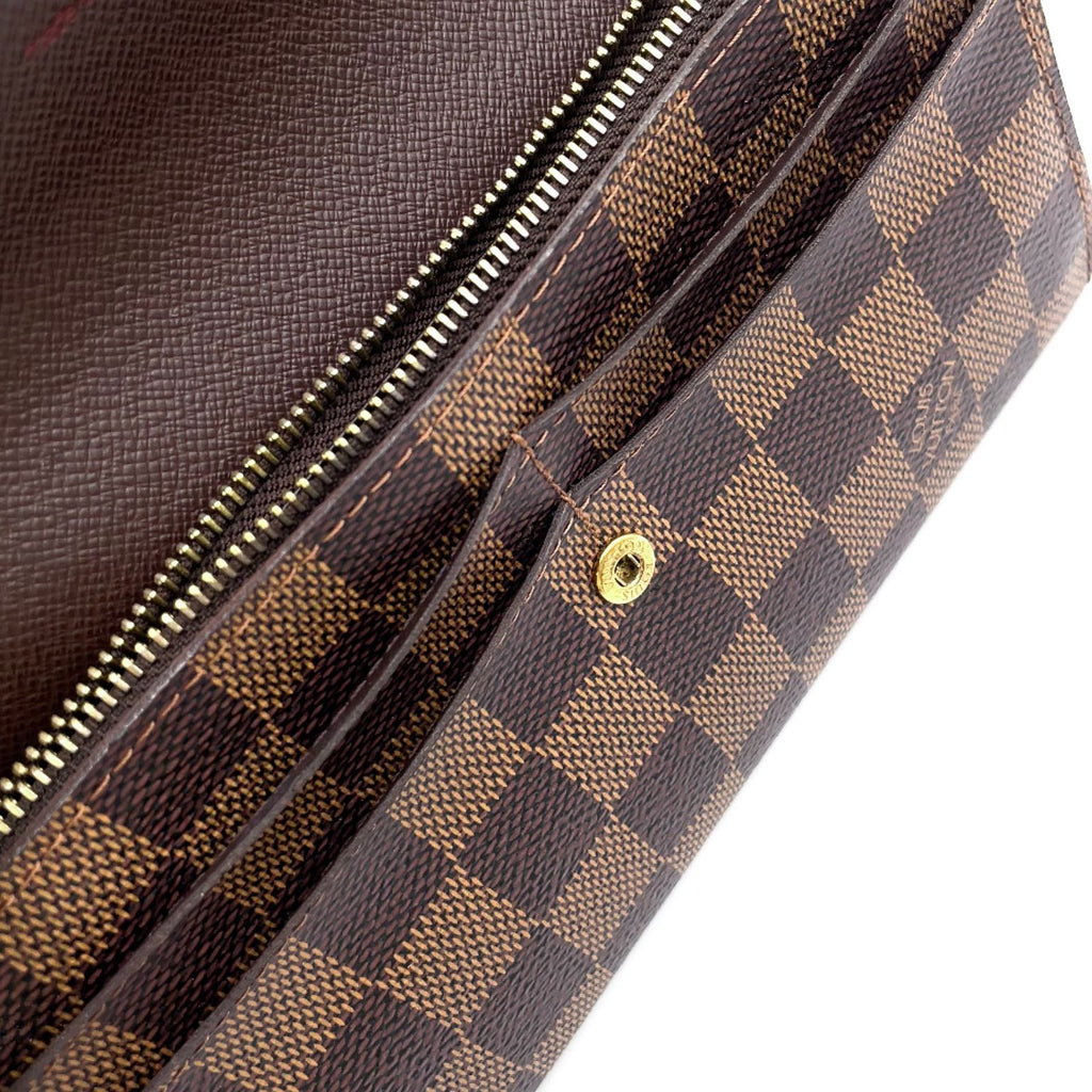 Louis Vuitton Portefeuille Sarah Damier Ebene Initials Leather Brown Bifold — view 8