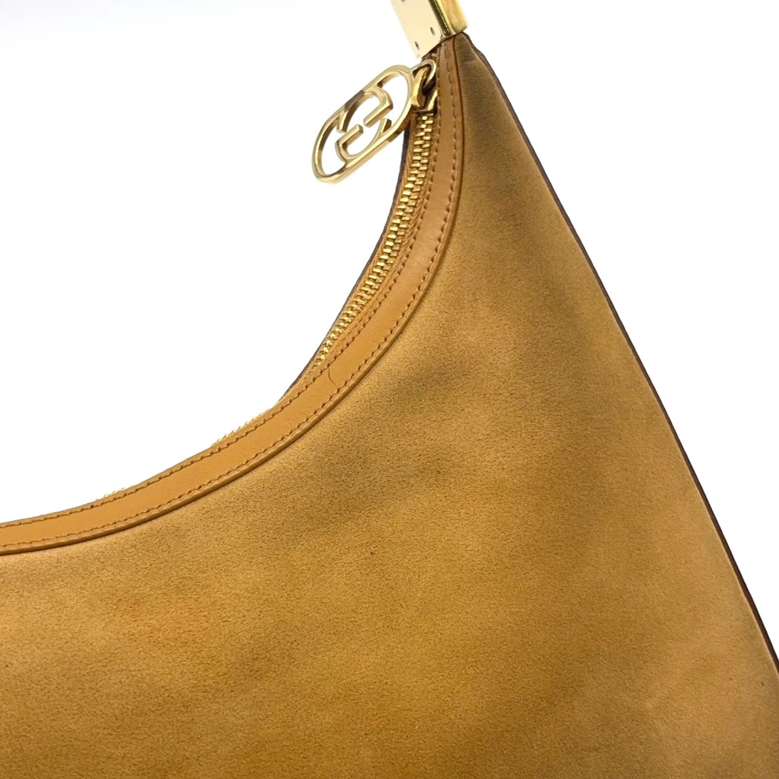 Gucci Suede Hobo Leather Light Brown Shoulder Bag Gold — view 5