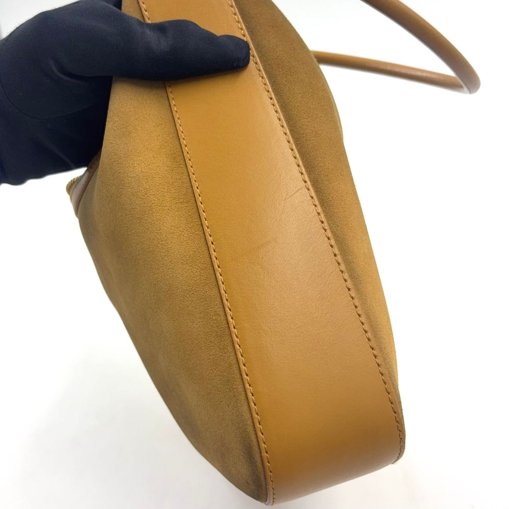 Gucci Suede Hobo Leather Light Brown Shoulder Bag Gold — view 8