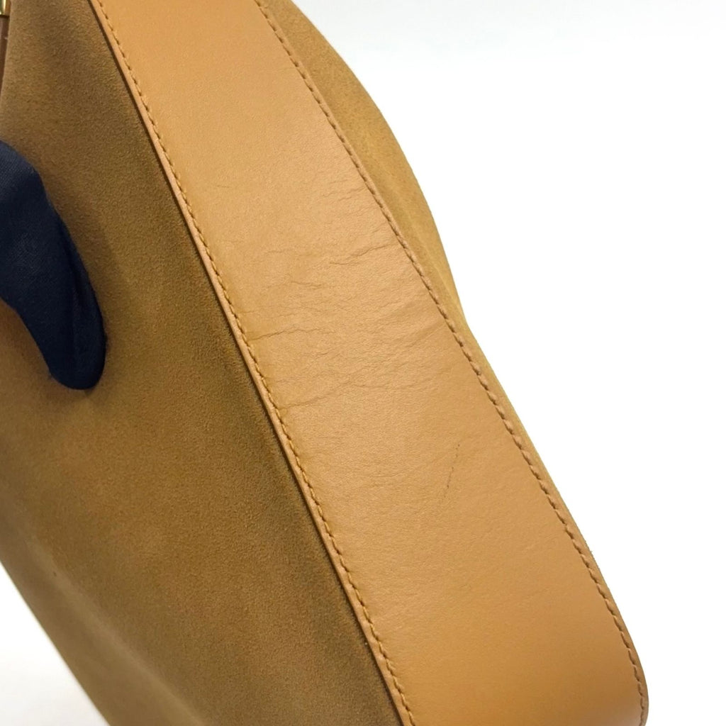 Gucci Suede Hobo Leather Light Brown Shoulder Bag Gold — view 9