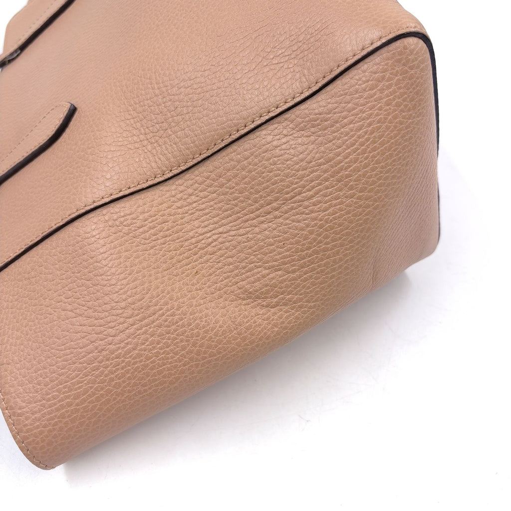 Gucci Swing Leather Beige Light Blue Tote Silver — view 9
