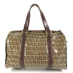 Fendi Handbag Zucca Logo Zucchino Brown