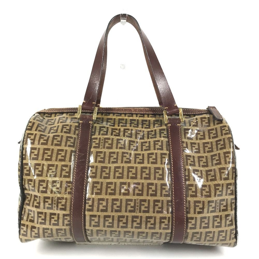 Fendi Handbag Zucca Logo Zucchino Brown
