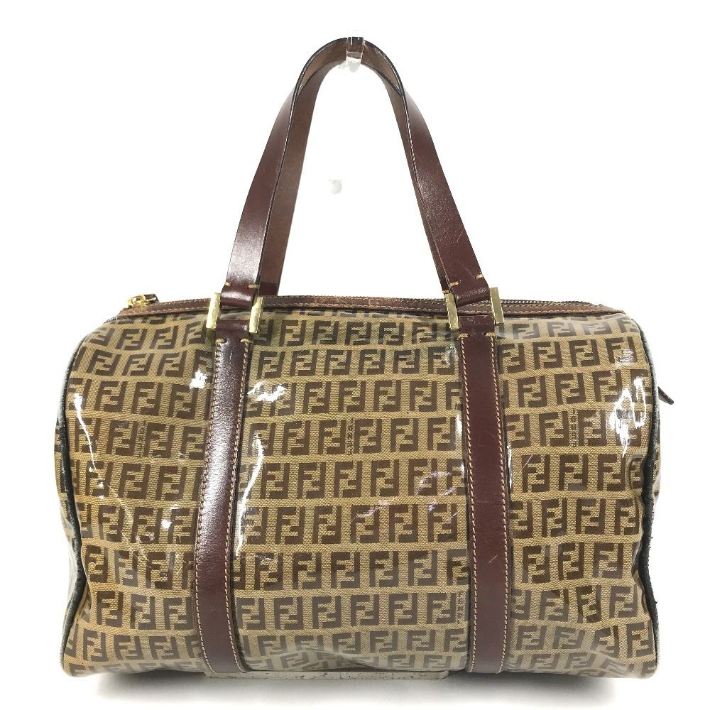Fendi Handbag Zucca Logo Zucchino Brown