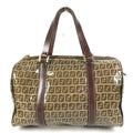 Fendi Handbag Zucca Logo Zucchino Brown