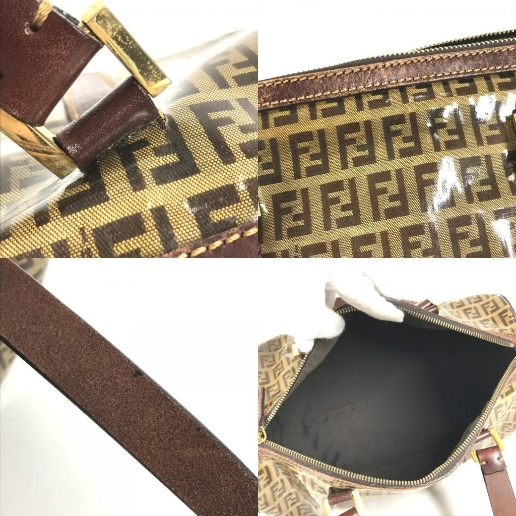 Fendi Handbag Zucca Logo Zucchino Brown