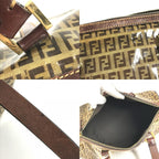 Fendi Handbag Zucca Logo Zucchino Brown