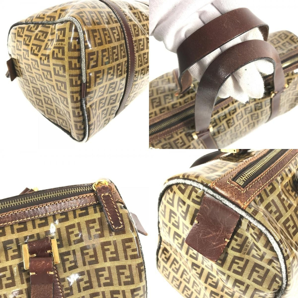 Fendi Handbag Zucca Logo Zucchino Brown