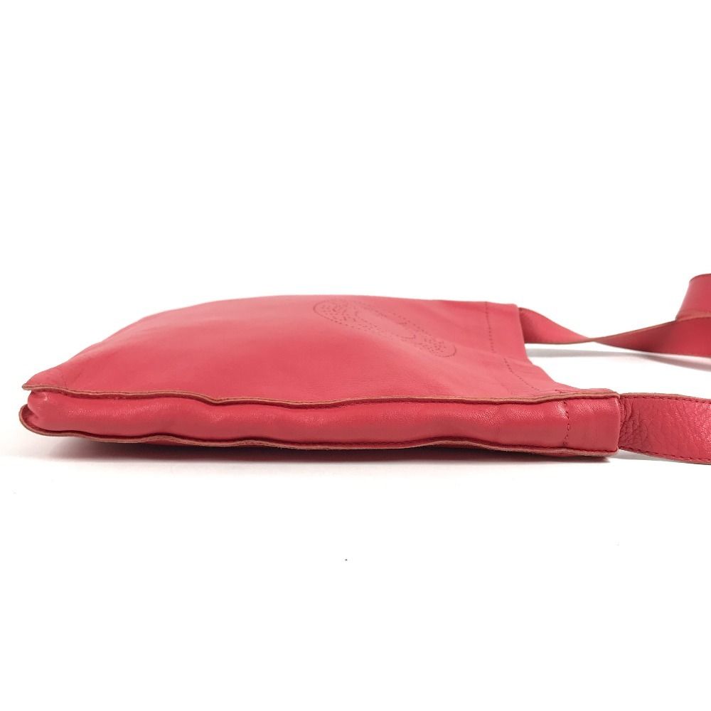 Hermes Shoulder Bag Clou de Selle Logo Leather Pink