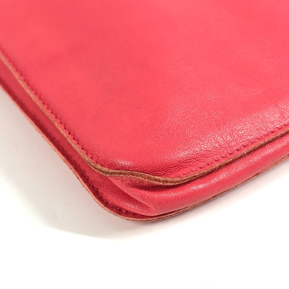 Hermes Shoulder Bag Clou de Selle Logo Leather Pink