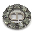 Dior Petit CD Brooch 3.05 Circle Gray Color Crystal Ruthenium Gunmetal Metal